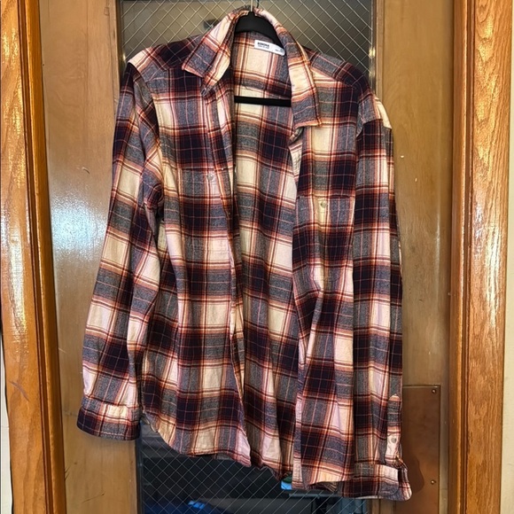 Sonoma Orange and Blue Casual Button Down Shirt - Picture 1 of 2